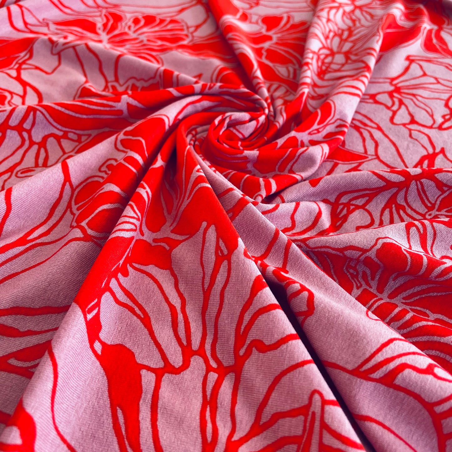 Viscose Stretch Jersey Fabric | Pink Passion | Price per half metre