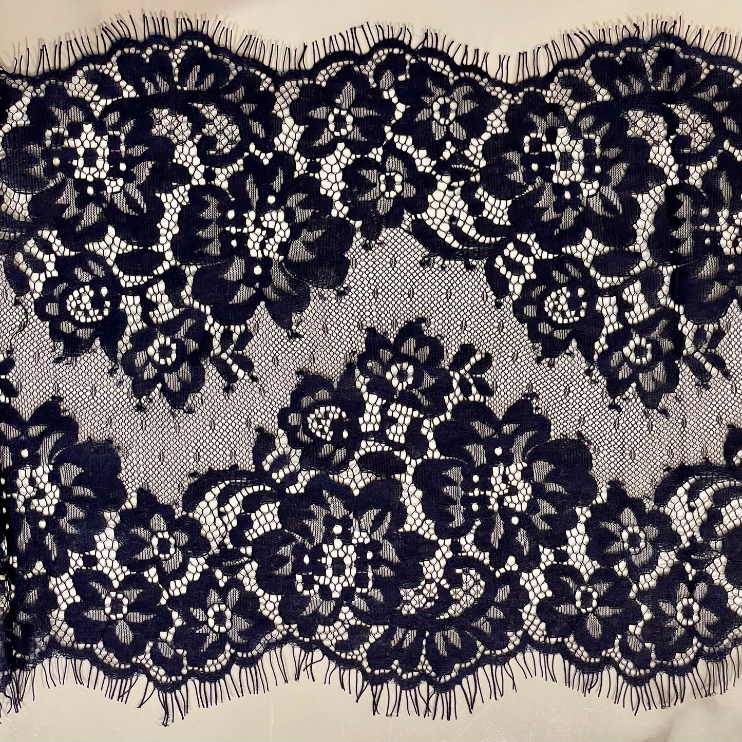 Eyelash Lace | 24.5cm Wide | Space Blue | Price per 1.4m piece
