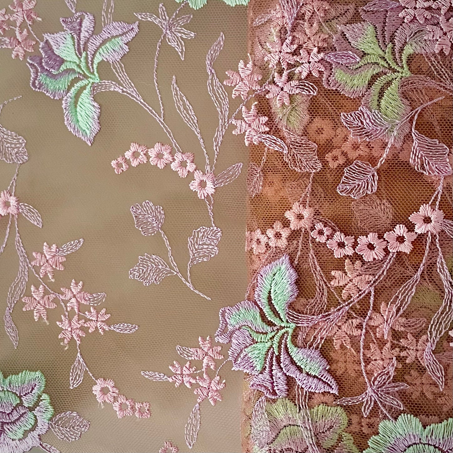 Embroidered Tulle Lace Galloon | 23cm Wide | Multi | Price per metre