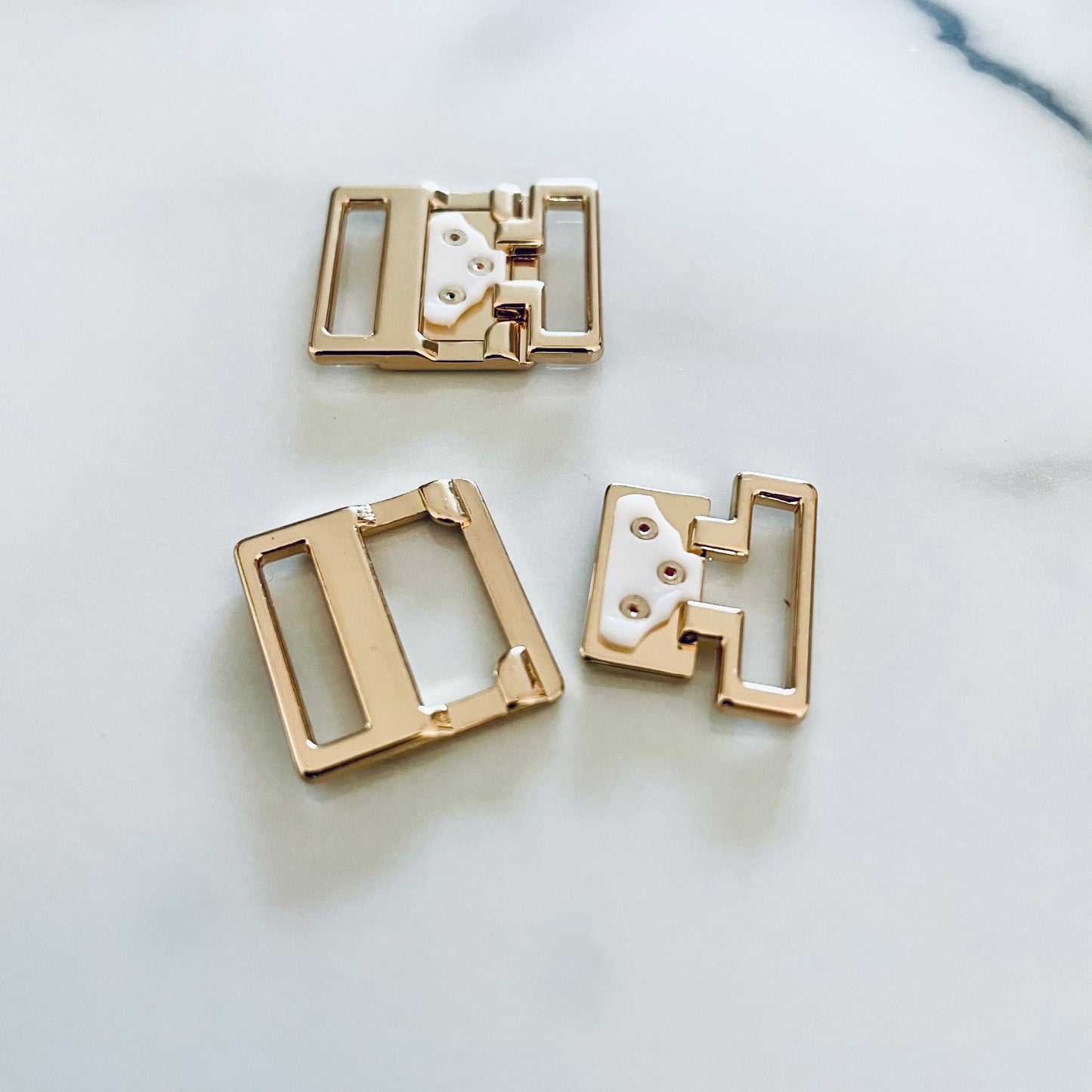 Gold Square Insert Bra Back Clasps for Lingerie & Swimwear