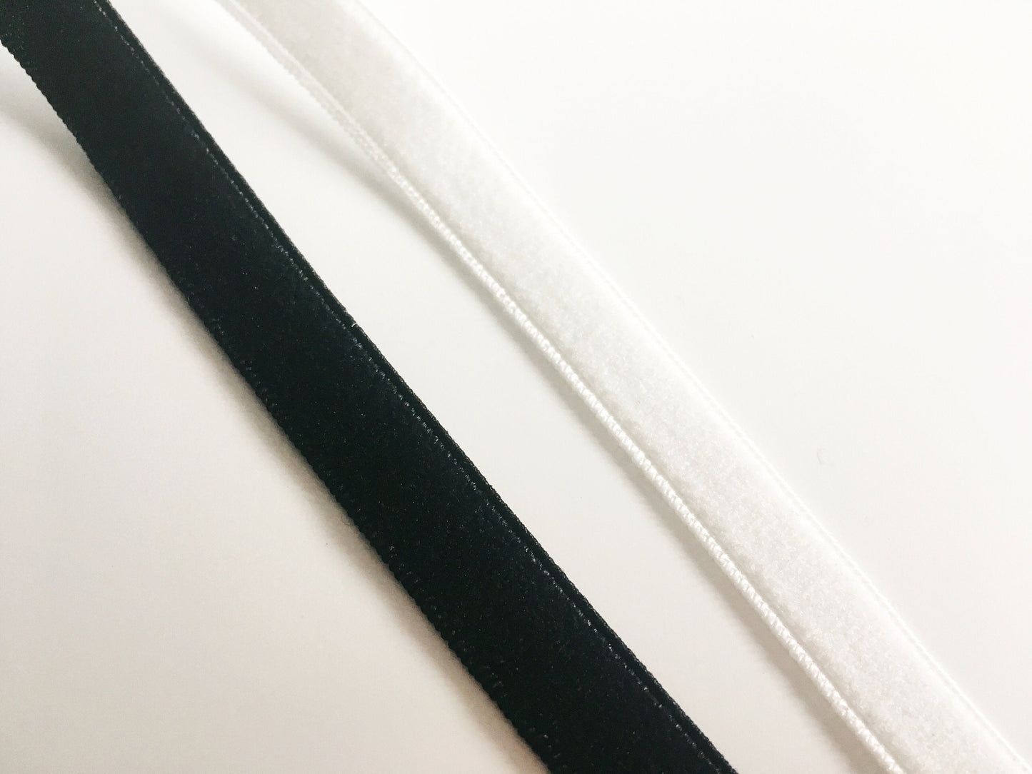 Bulk Buy 100m Plain Plush Elastic 8mm & 11mm | Ivory & Black