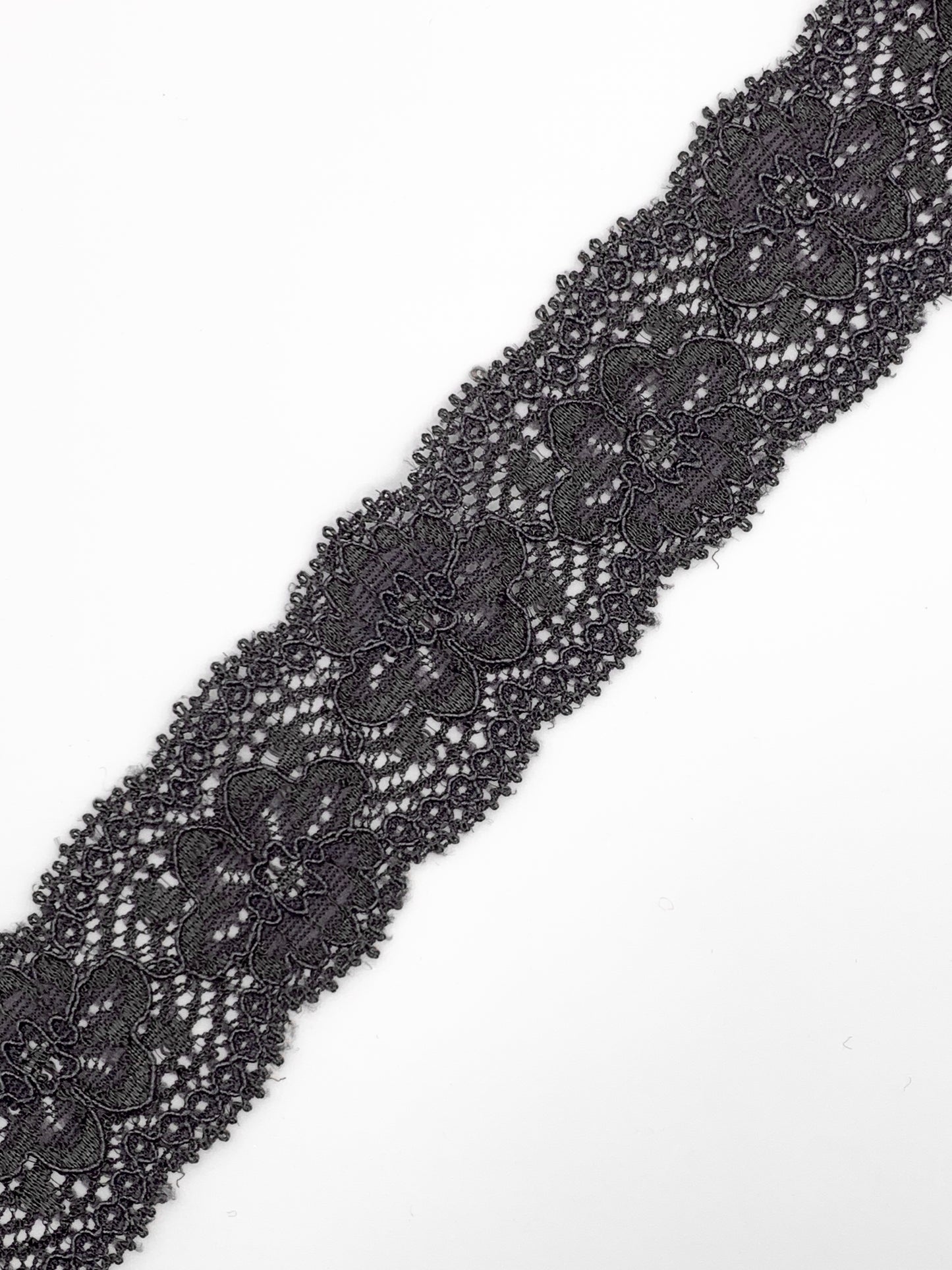 Stretch Lace Trim | 3.2cm Wide | Anthracite Grey | Price per metre