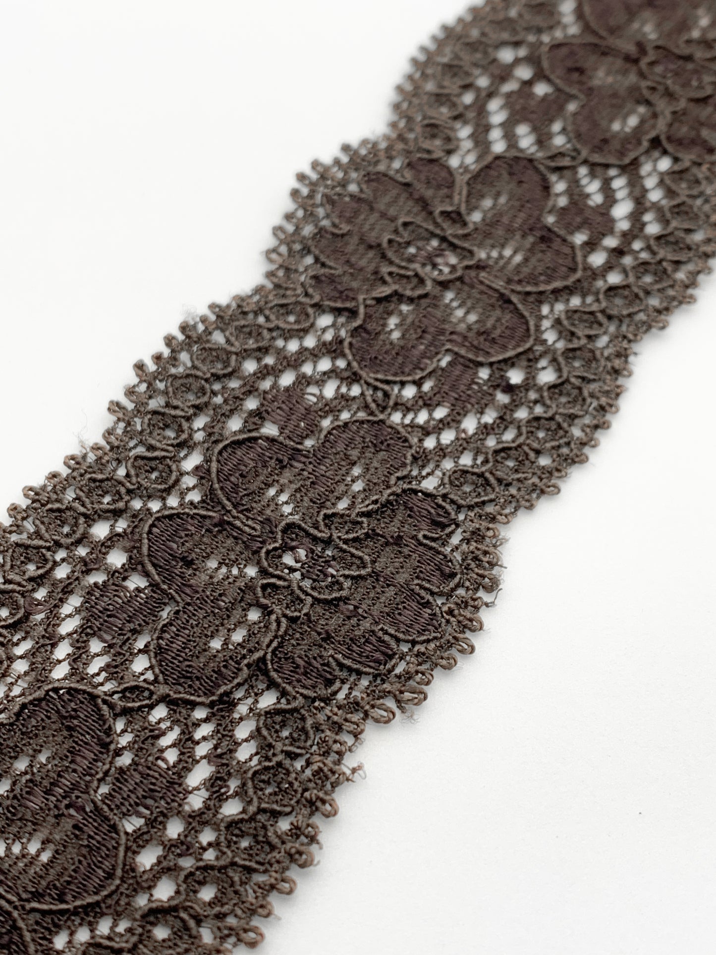 Stretch Lace Trim | 3.2cm Wide | Cacao Brown | Price per metre