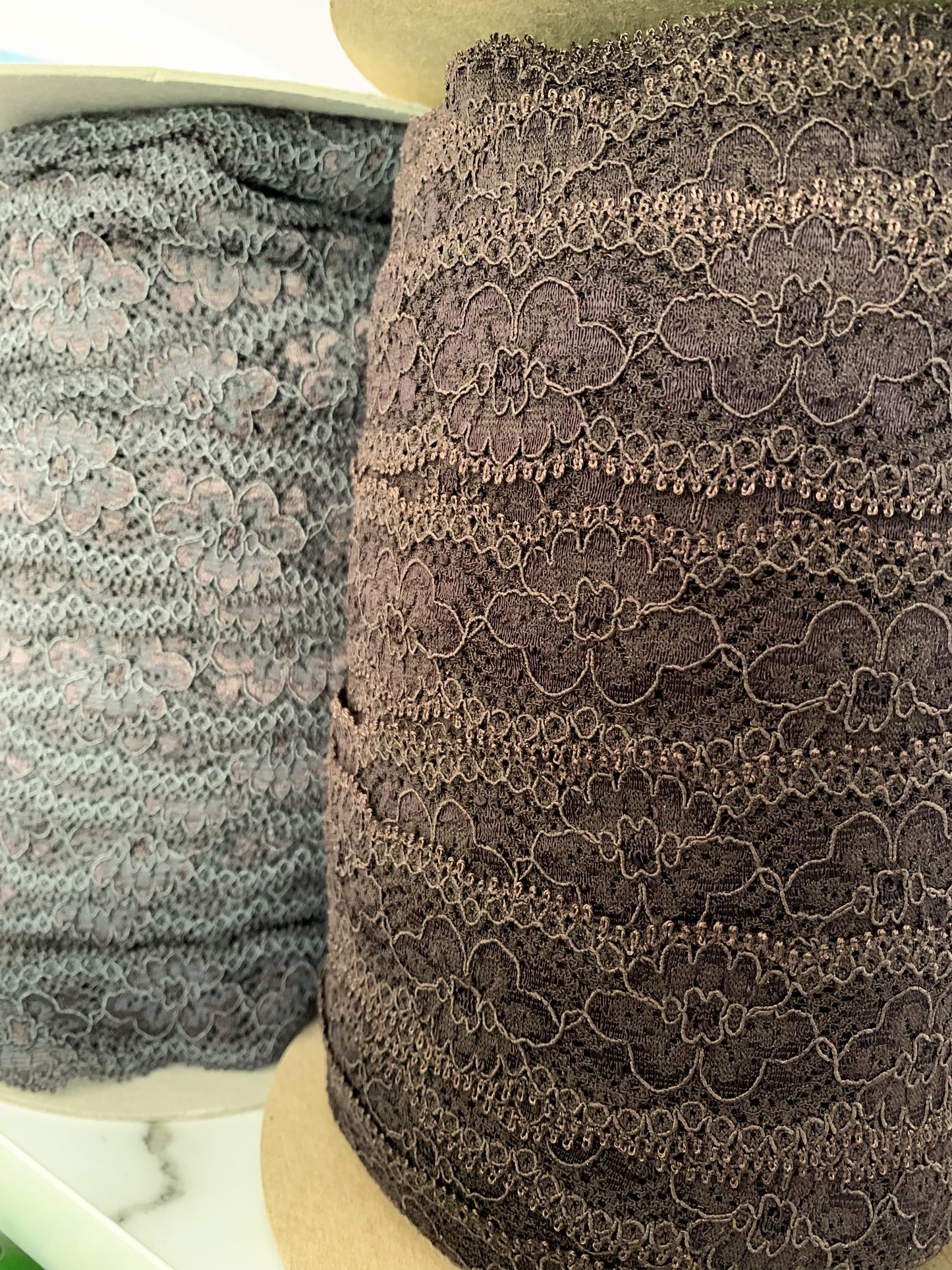 Stretch Lace Trim | 3.2cm Wide | Cacao Brown | Price per metre