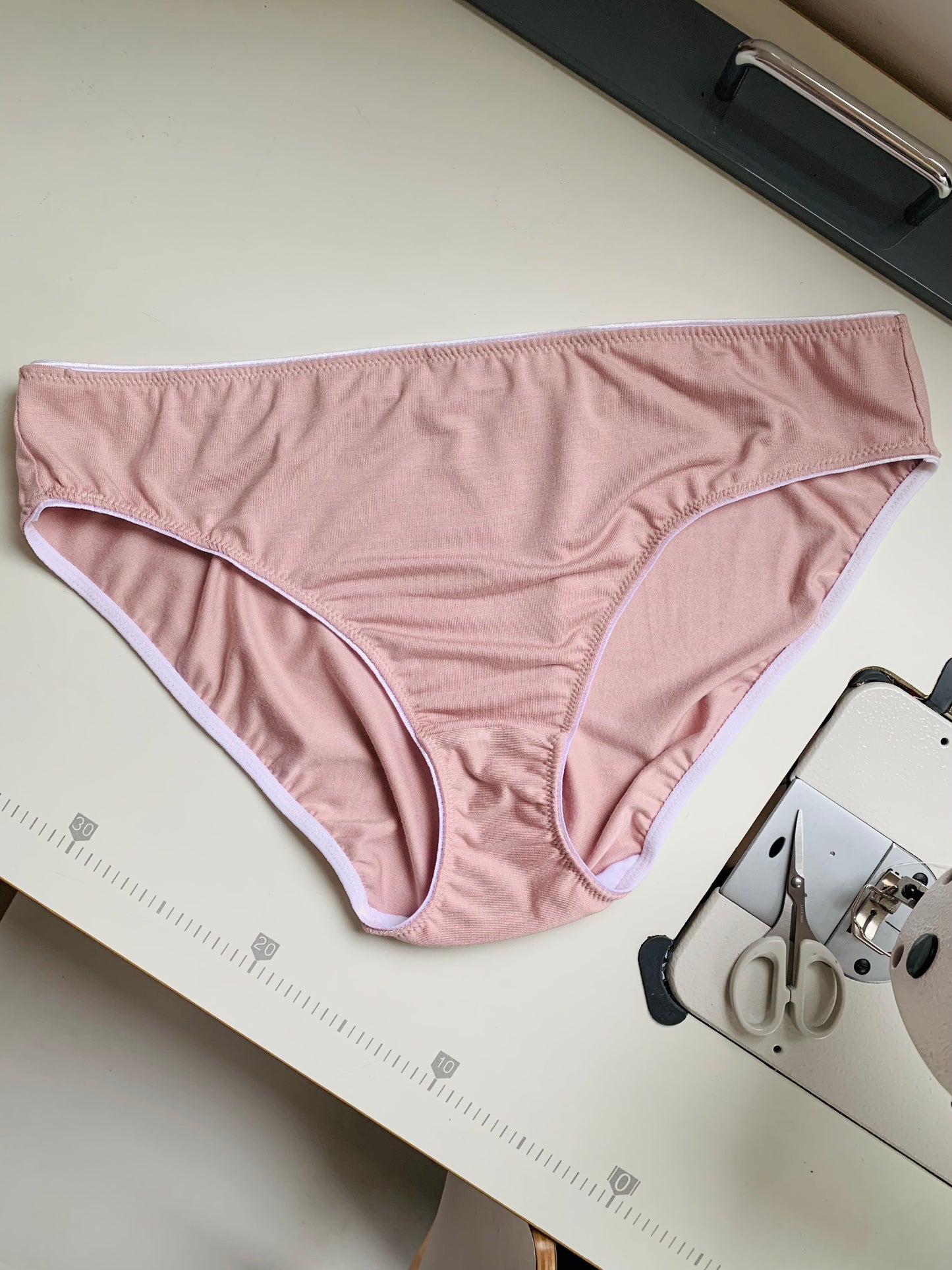 Blush Pink / White Bamboo & Organic Cotton DIY Brief Making Kit