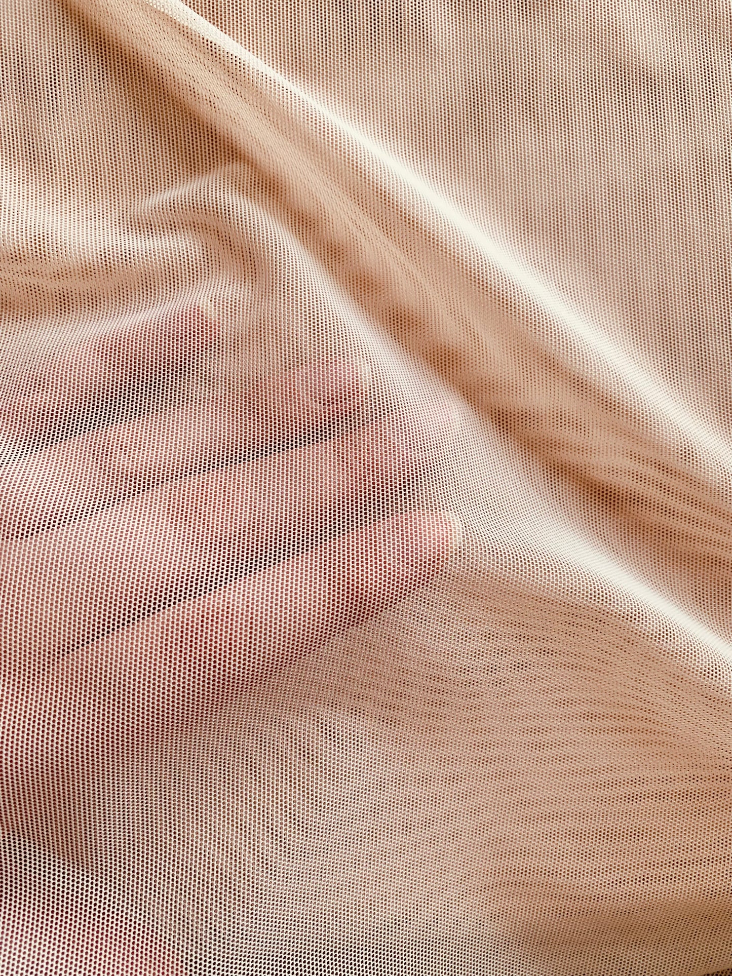 Light-mid weight powermesh / powernet for bra making | Pink Beige | Price per 1/2m