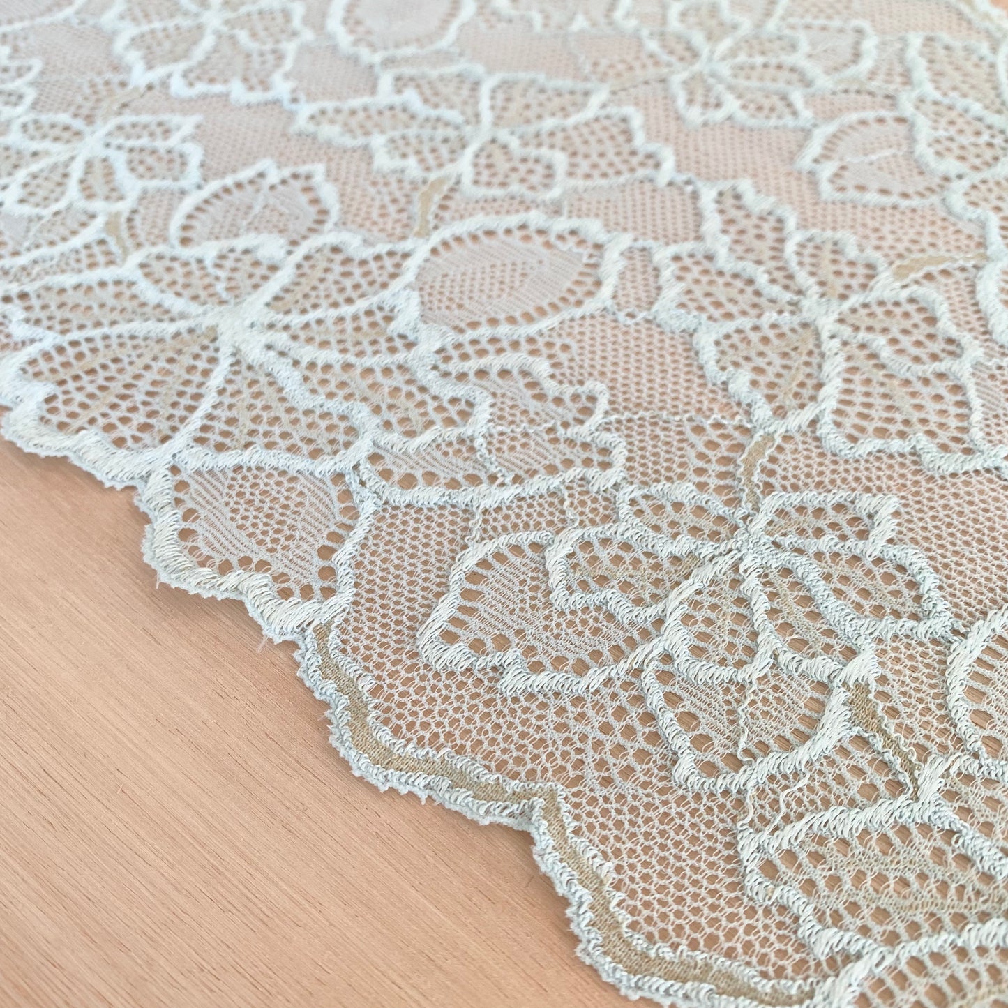 Cotton Stretch Lace Galloon | 16cm Wide | Cinderella Blue | Price per metre
