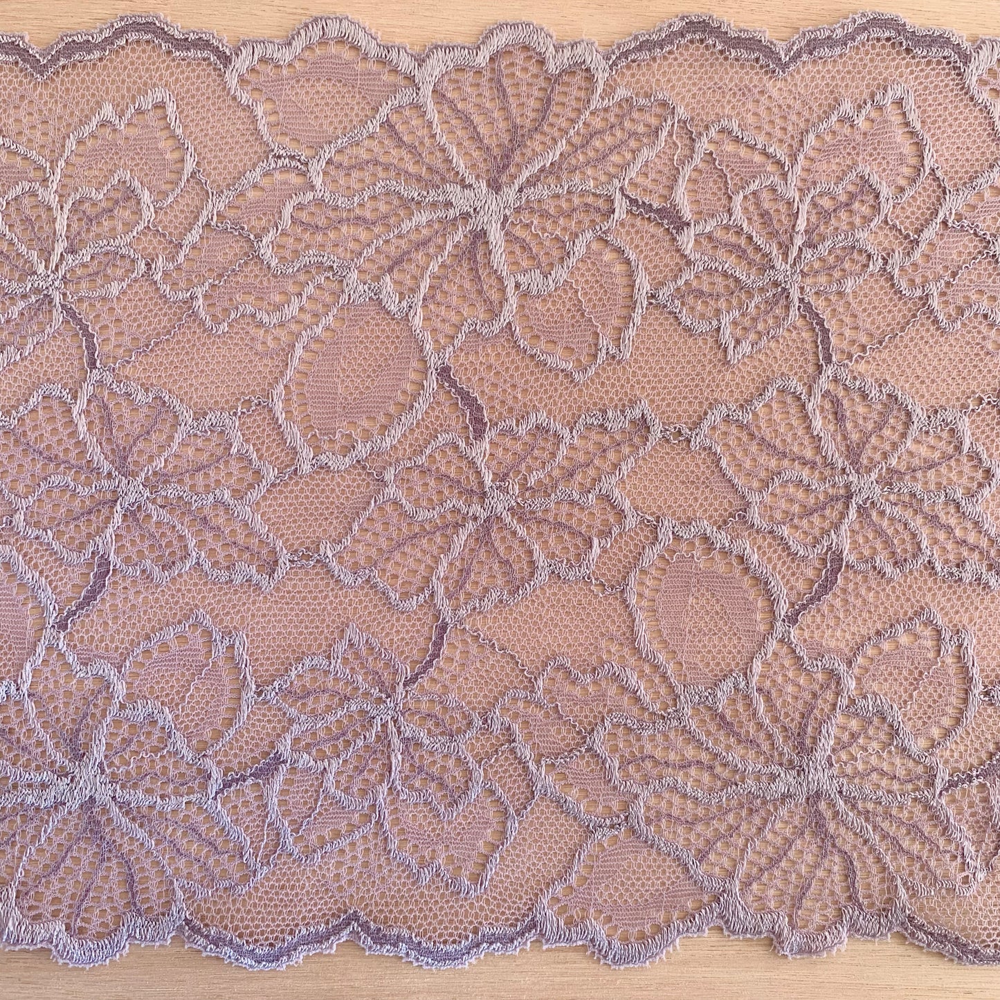 Cotton Stretch Lace Galloon | 16cm Wide | Wisteria | Price per metre