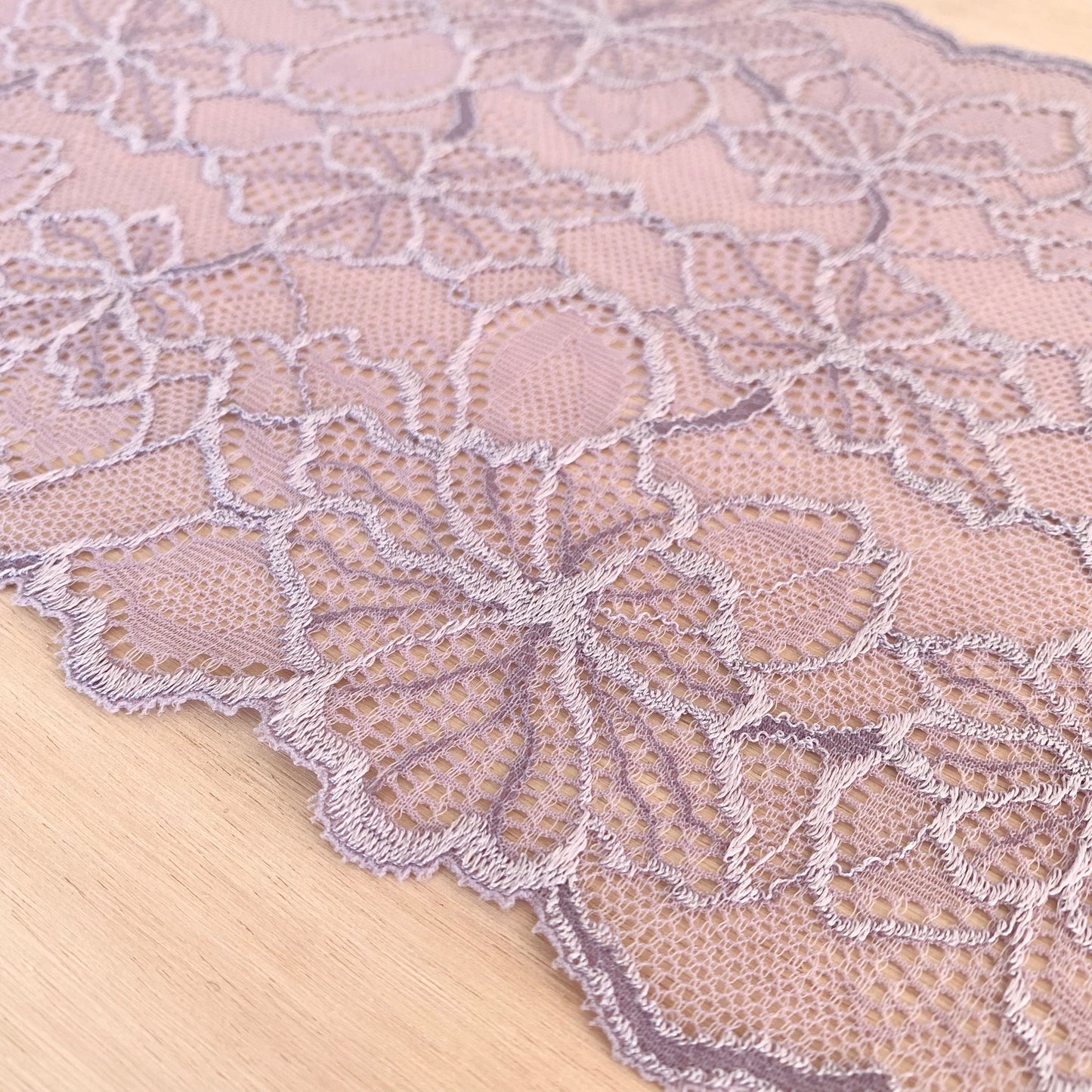 Cotton Stretch Lace Galloon | 16cm Wide | Wisteria | Price per metre