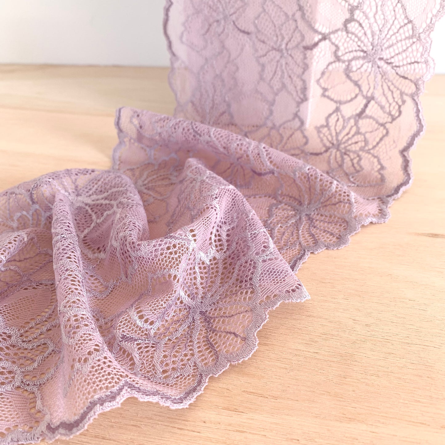 Cotton Stretch Lace Galloon | 16cm Wide | Wisteria | Price per metre