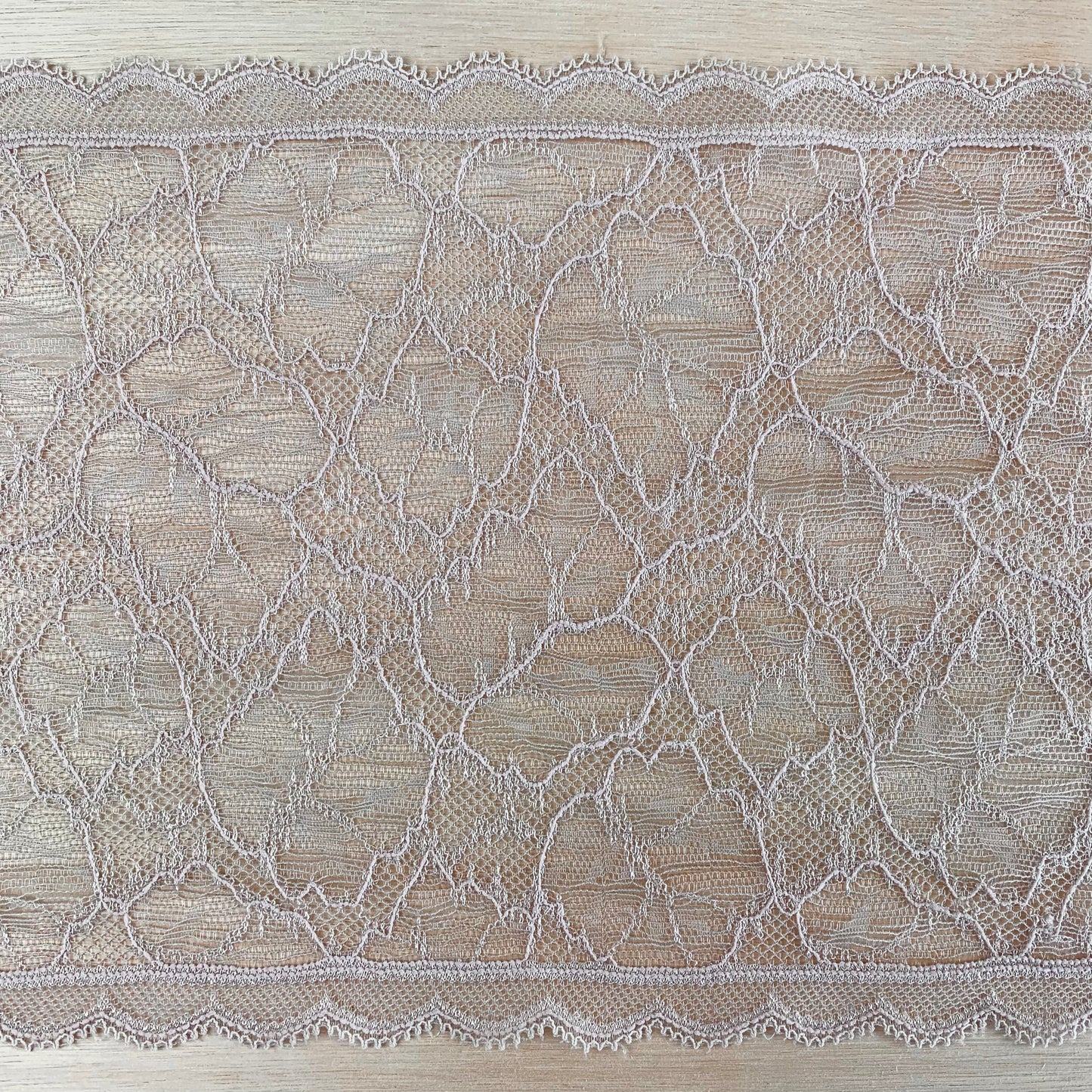 Delicate Stretch Lace Galloon | 17cm Wide | Nougat | Price per metre