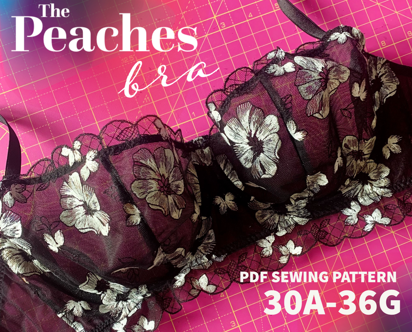 Balconette Bra Pattern | Peaches Underwired Sewing Pattern 30A-36G
