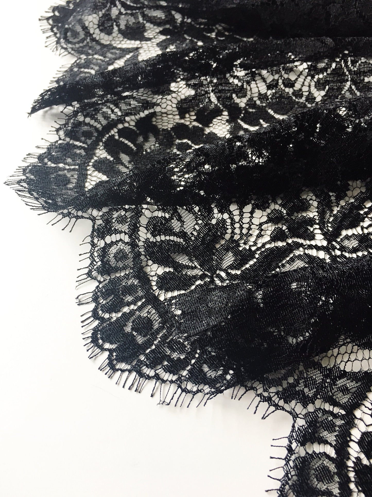 Genuine Nottingham Floral Leavers Lace Trim | 28cm Wide | Price per half metre