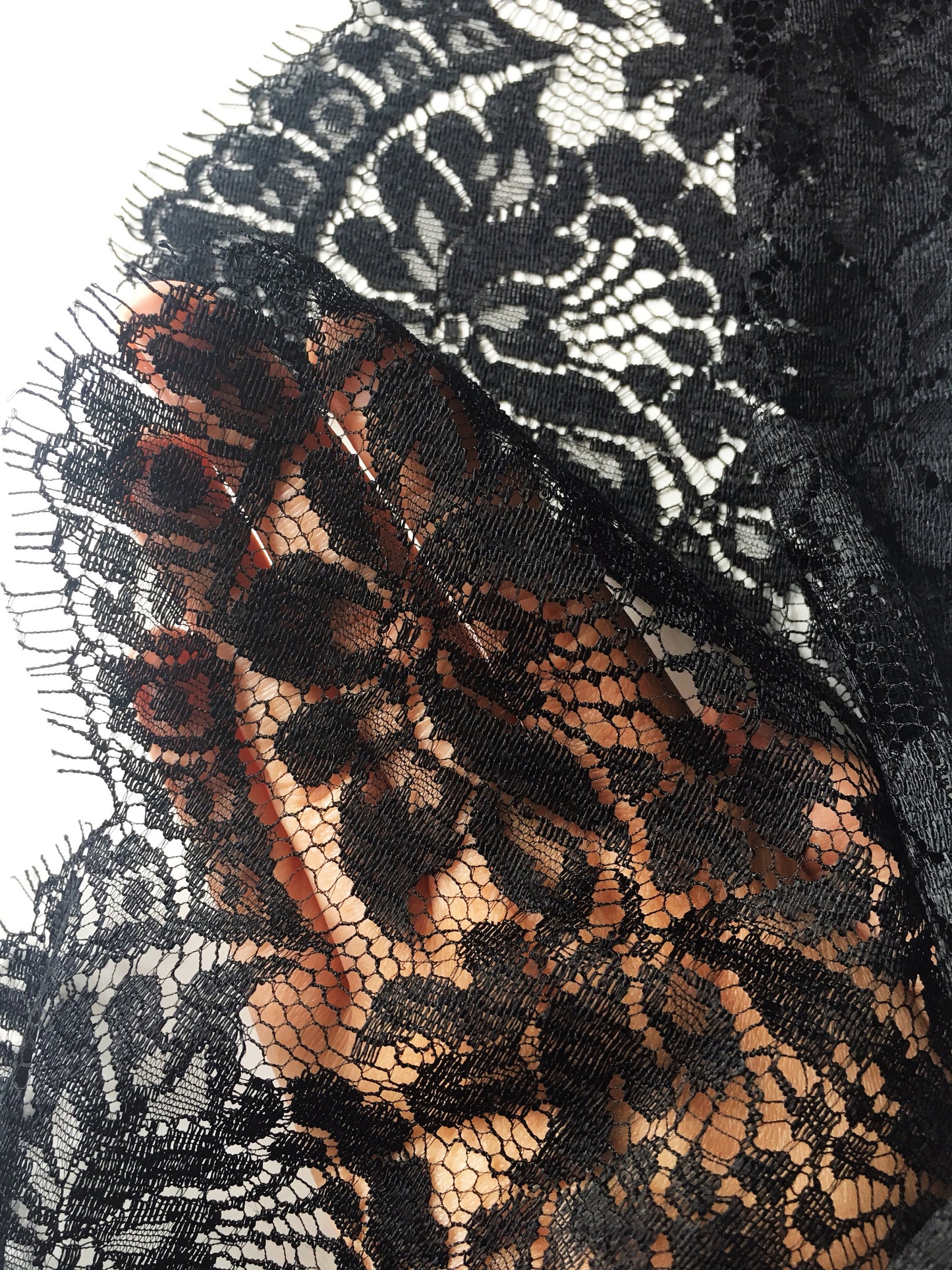 Genuine Nottingham Floral Leavers Lace Trim | 28cm Wide | Price per half metre