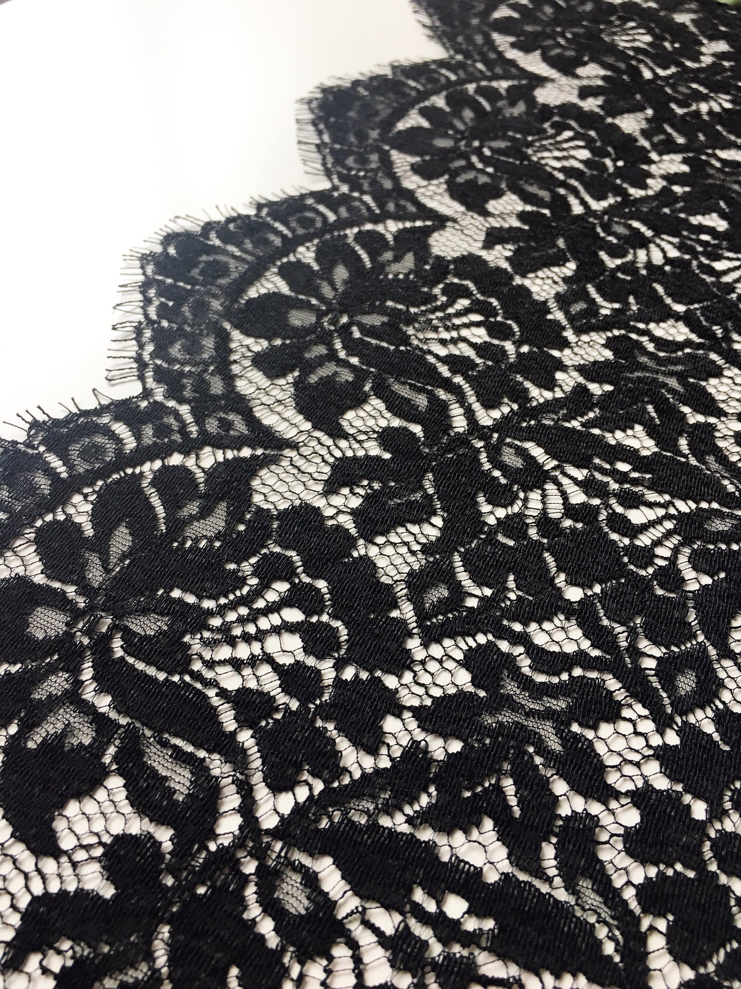 Genuine Nottingham Floral Leavers Lace Trim | 28cm Wide | Price per half metre