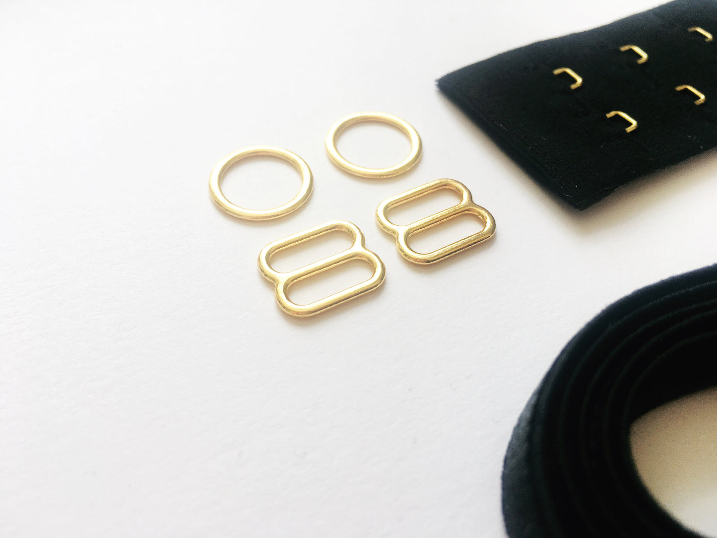 Bralette & Brief Findings Kit in Black & Gold | DIY Bra Kits