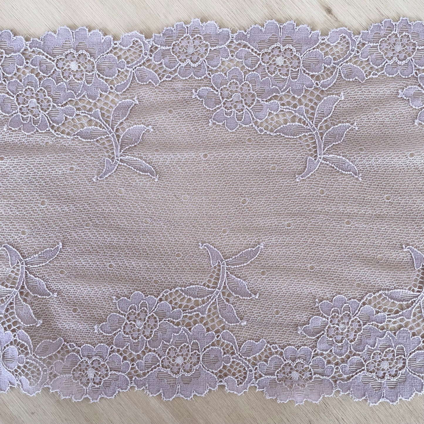 Premium Stretch Lace, 17cm Wide | Pink Quartz, Moon Blue, Black | Price per metre