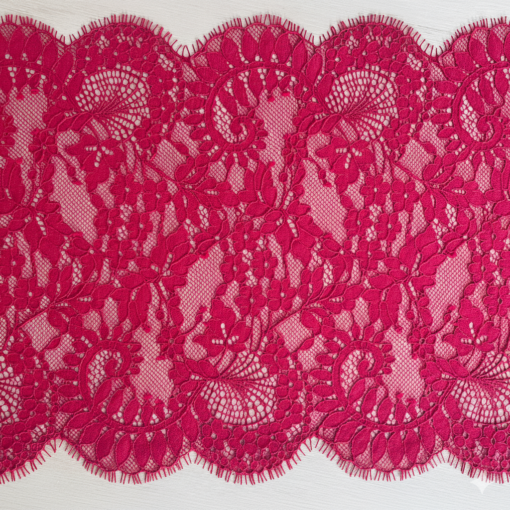 Cherry Red Eyelash Lace Trim – 23.5cm Wide