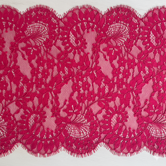 Cherry Red Eyelash Lace Trim – 23.5cm Wide