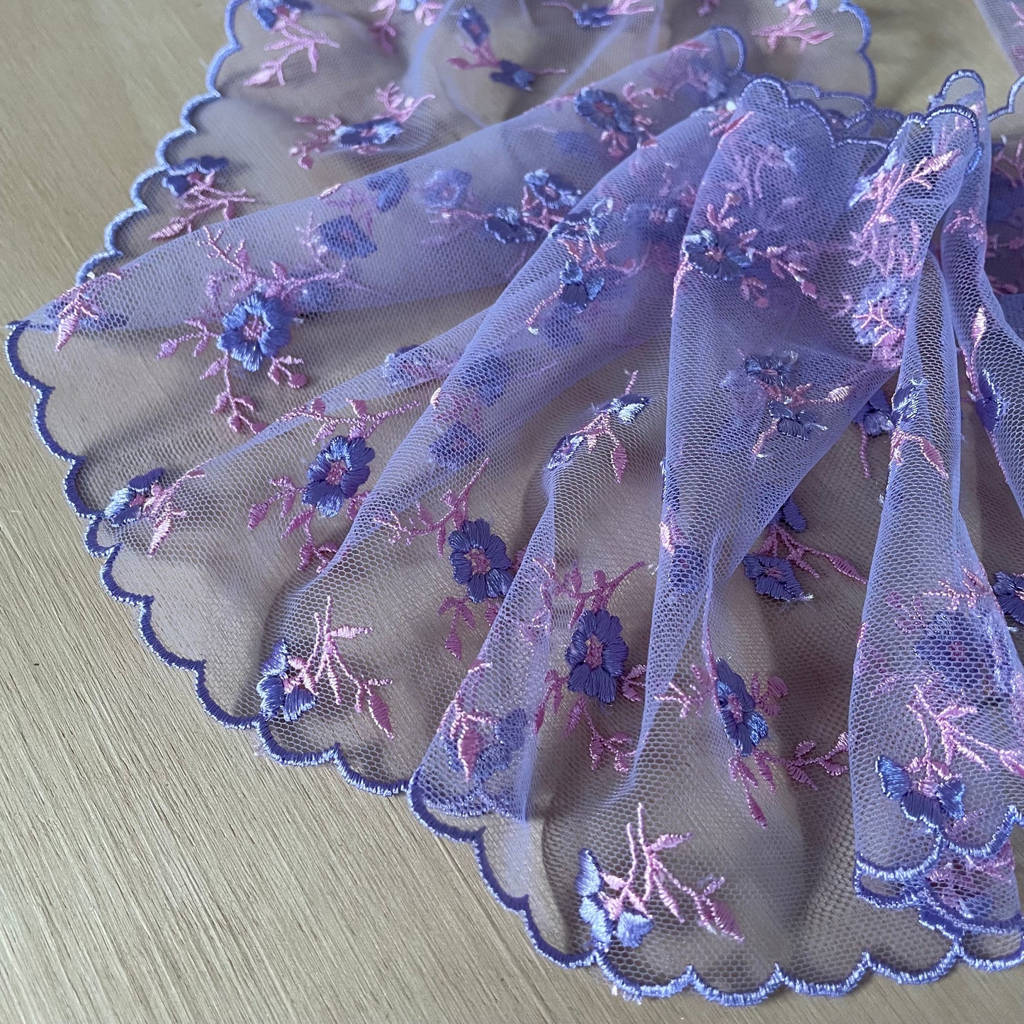 Lilac Ditsy Darling Embroidered Tulle | Price per metre