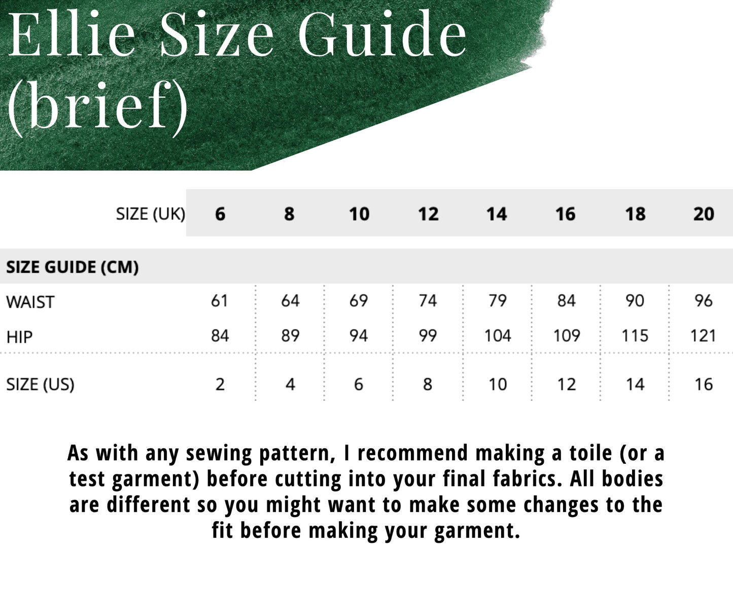 Ellie Lace Brief Sewing Pattern | Sizes 6-20
