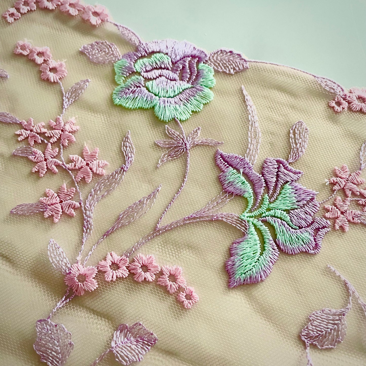 Embroidered Tulle Lace Galloon | 23cm Wide | Multi | Price per metre