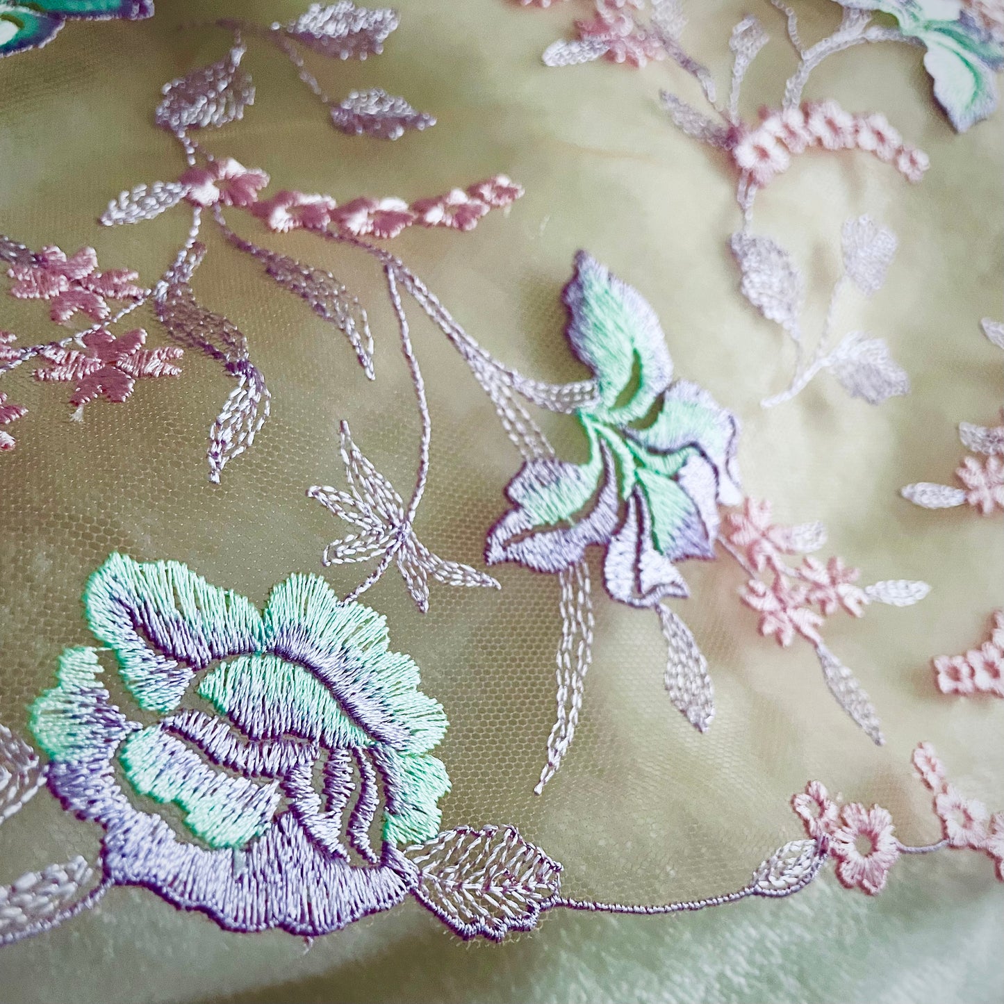 Embroidered Tulle Lace Galloon | 23cm Wide | Multi | Price per metre