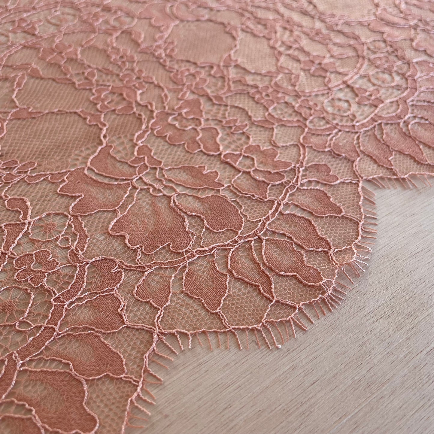 Burnished Apricot Eyelash Lace 22.5cm Wide | Price per metre