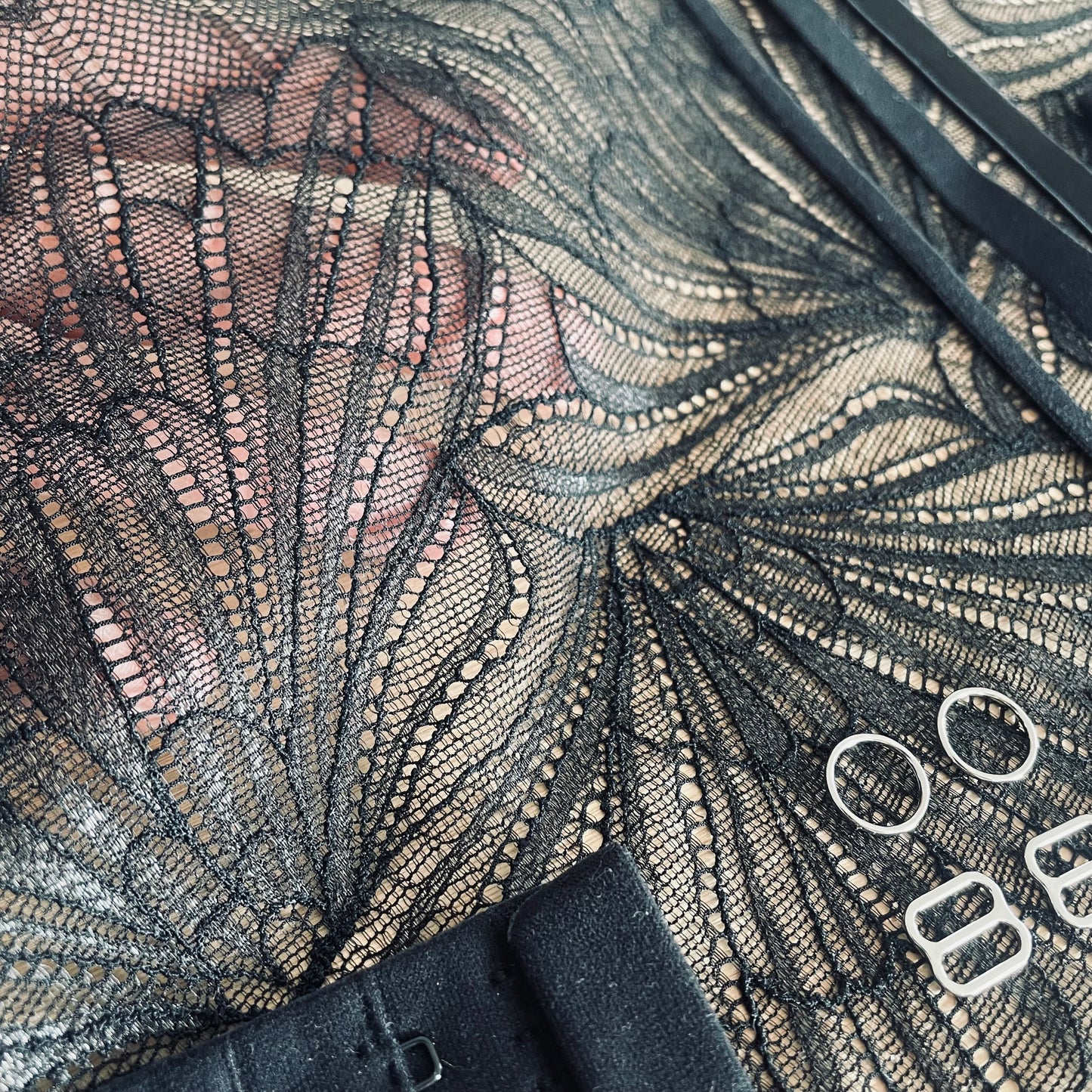 Black Shimmer Lace Bralette & Brief Making Kit