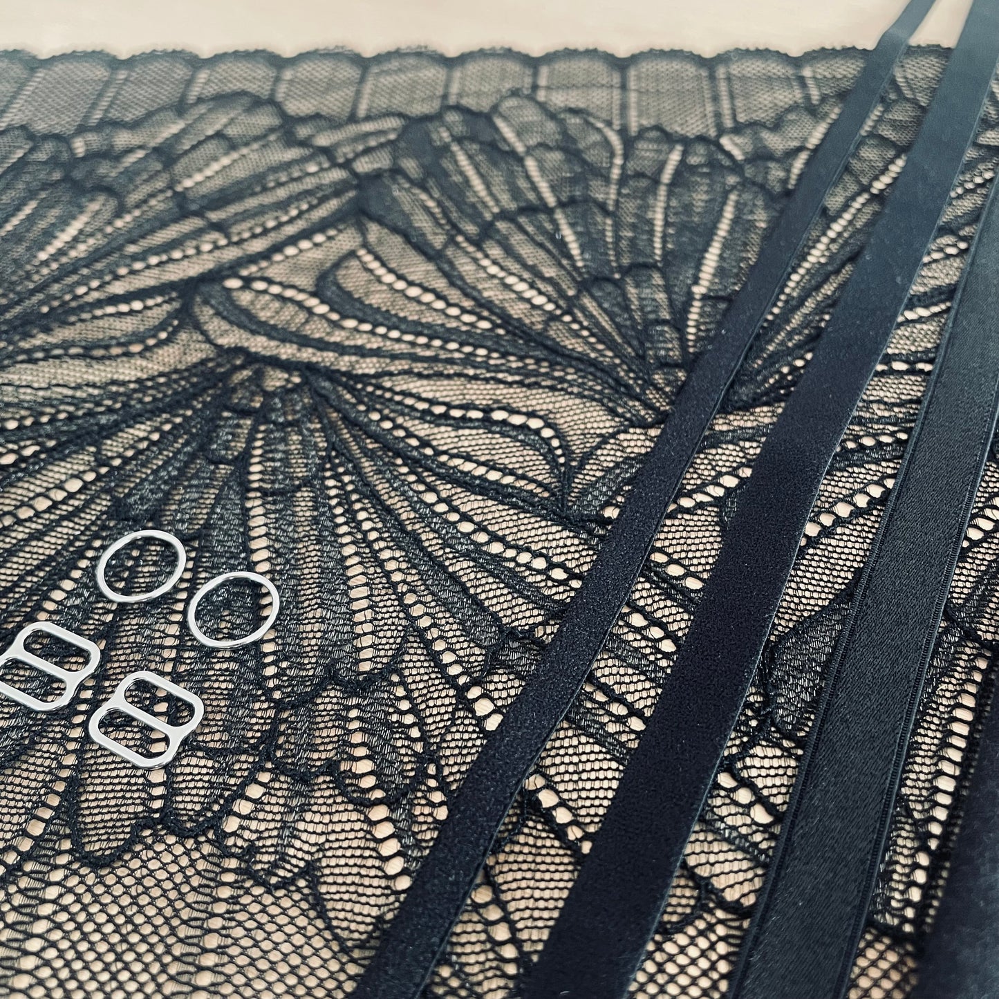Black Shimmer Lace Bralette & Brief Making Kit