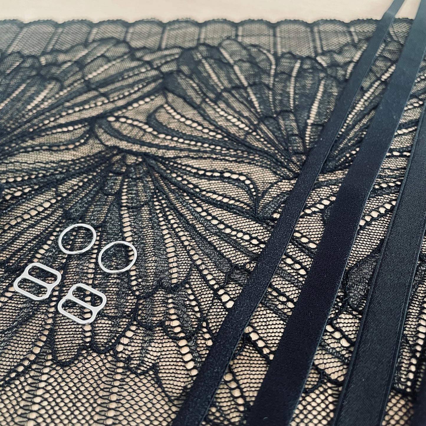 Black Shimmer Lace Bralette & Brief Making Kit