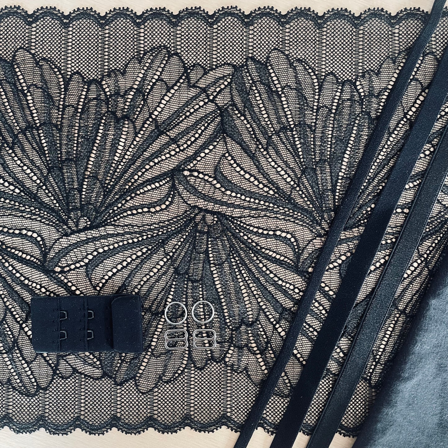 Black Shimmer Lace Bralette & Brief Making Kit