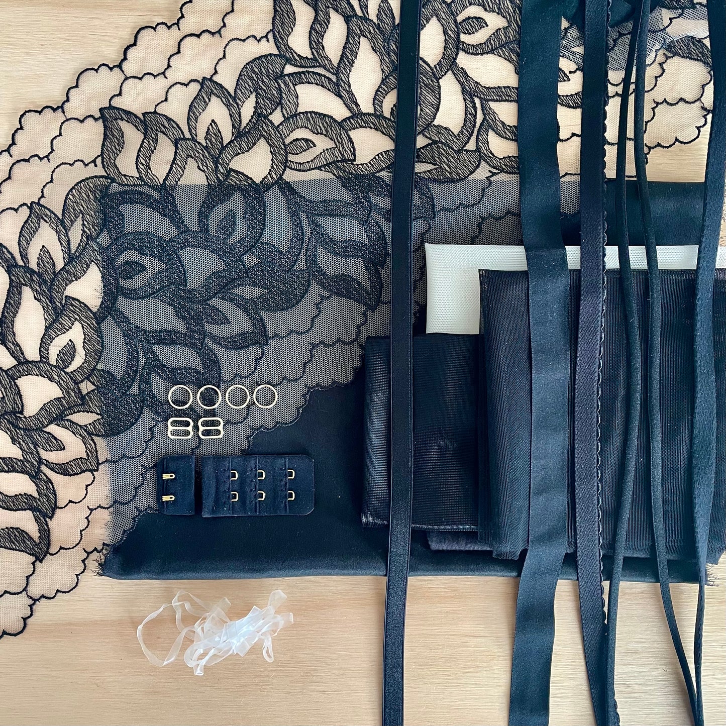 Silk Bra & Thong Kit | Luxury DIY Lingerie Sewing with Silk Satin & Embroidered Tulle