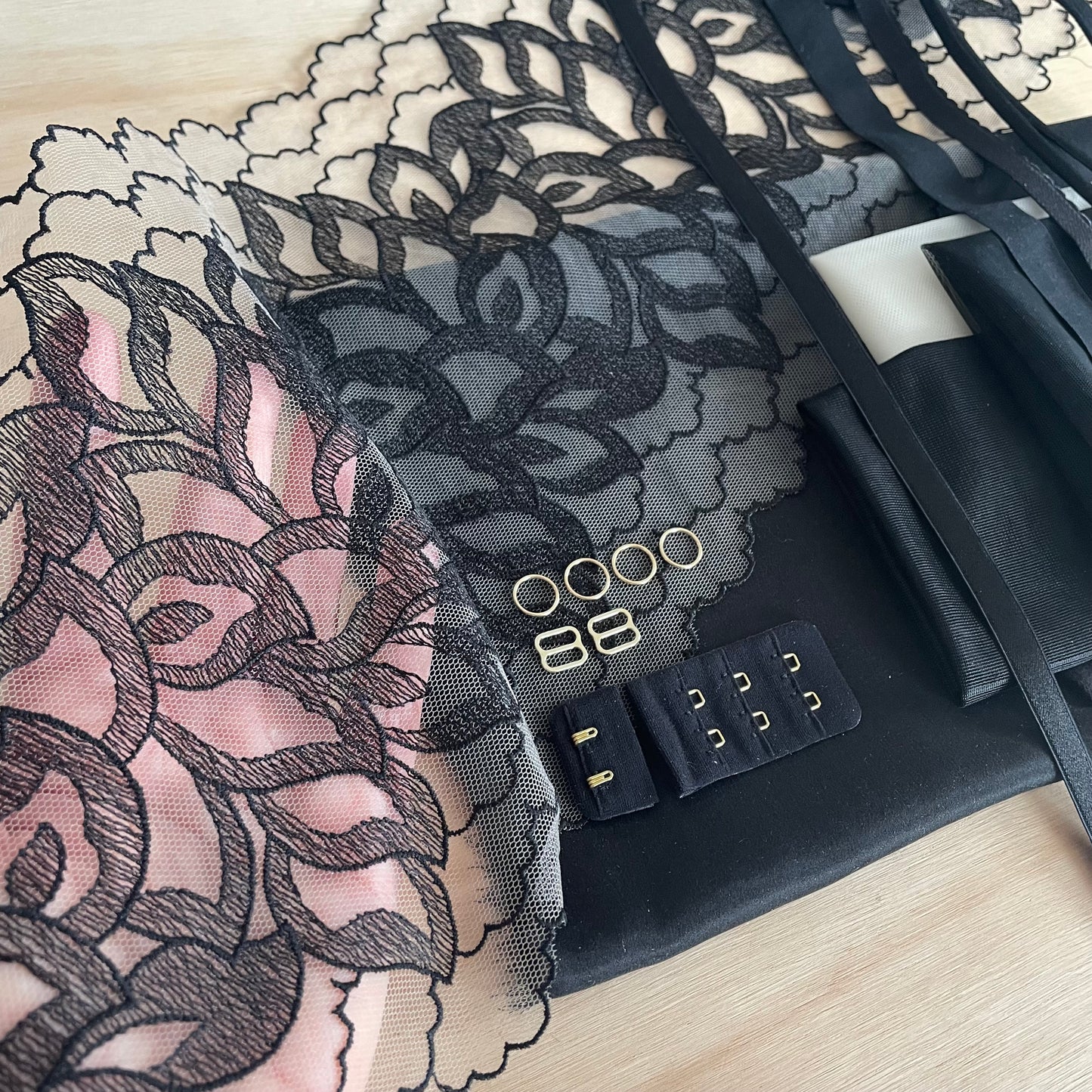 Silk Bra & Thong Kit | Luxury DIY Lingerie Sewing with Silk Satin & Embroidered Tulle