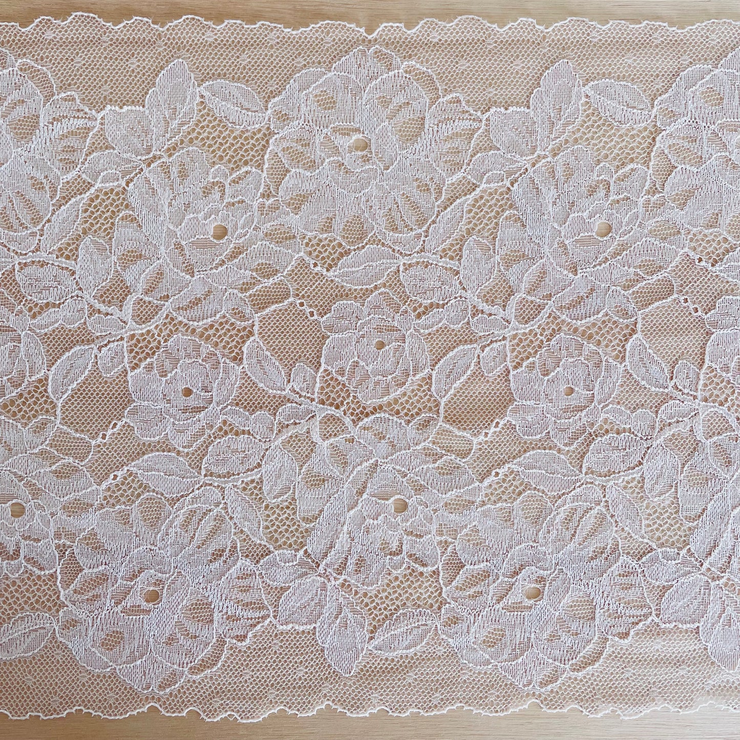 Porcelain Peony Stretch Lace Galloon | 23cm Wide | Price per Metre