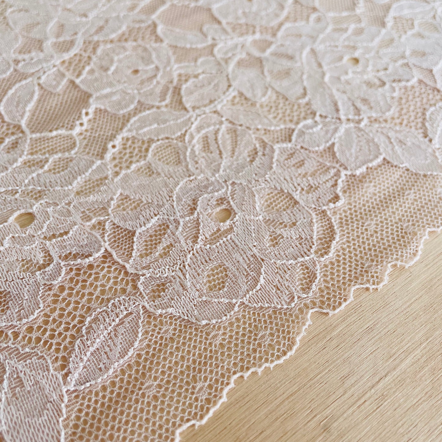 Porcelain Peony Stretch Lace Galloon | 23cm Wide | Price per Metre