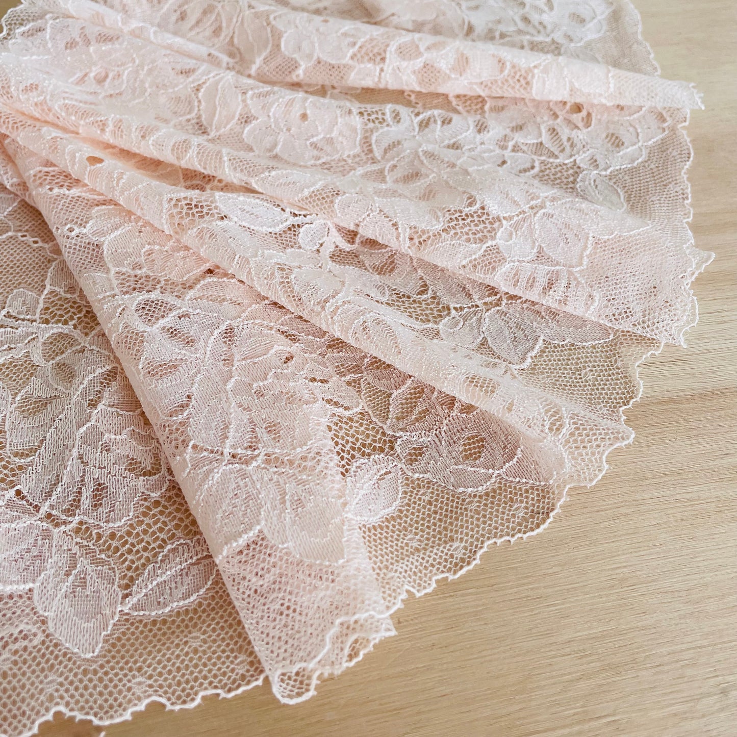 Porcelain Peony Stretch Lace Galloon | 23cm Wide | Price per Metre
