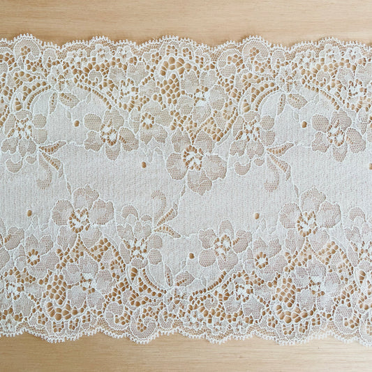 Floral Lace Galloon | 17cm Wide | Lemon Granita | Price per metre