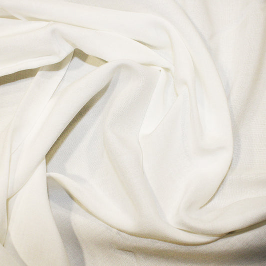 Viscose Challis Fabric in Ivory | Price per half metre