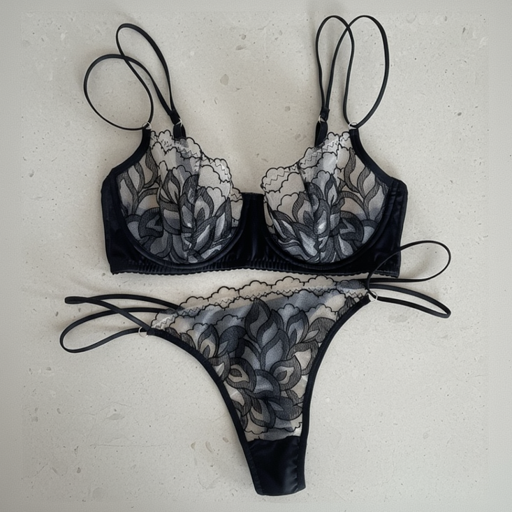 Silk Bra & Thong Kit | Luxury DIY Lingerie Sewing with Silk Satin & Embroidered Tulle