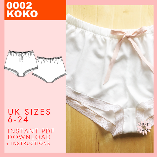 Free Classic Brief Sewing Pattern, PDF Instant Download UK