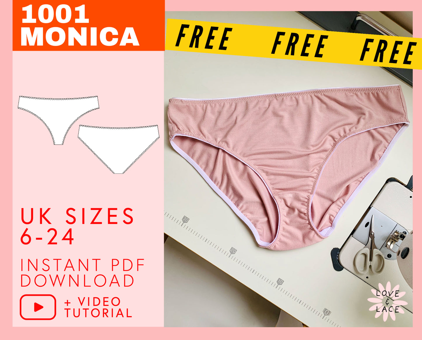 Free Classic Brief Sewing Pattern, PDF Instant Download UK