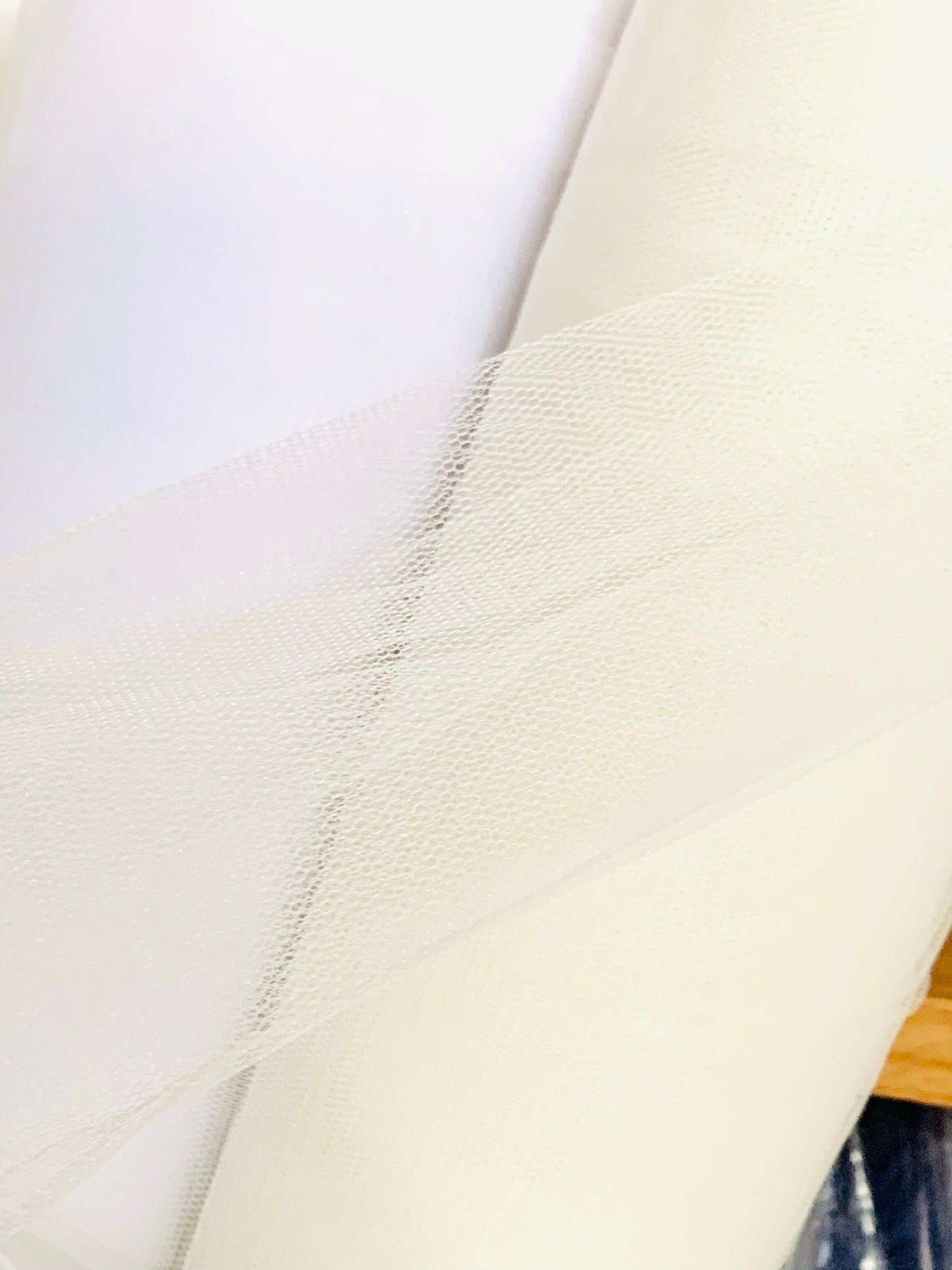 Ivory Bridal Stiff Veiling Tulle | 3m Wide | Price per half metre