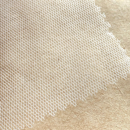 Ivory Bridal Stiff Veiling Tulle | 3m Wide | Price per half metre