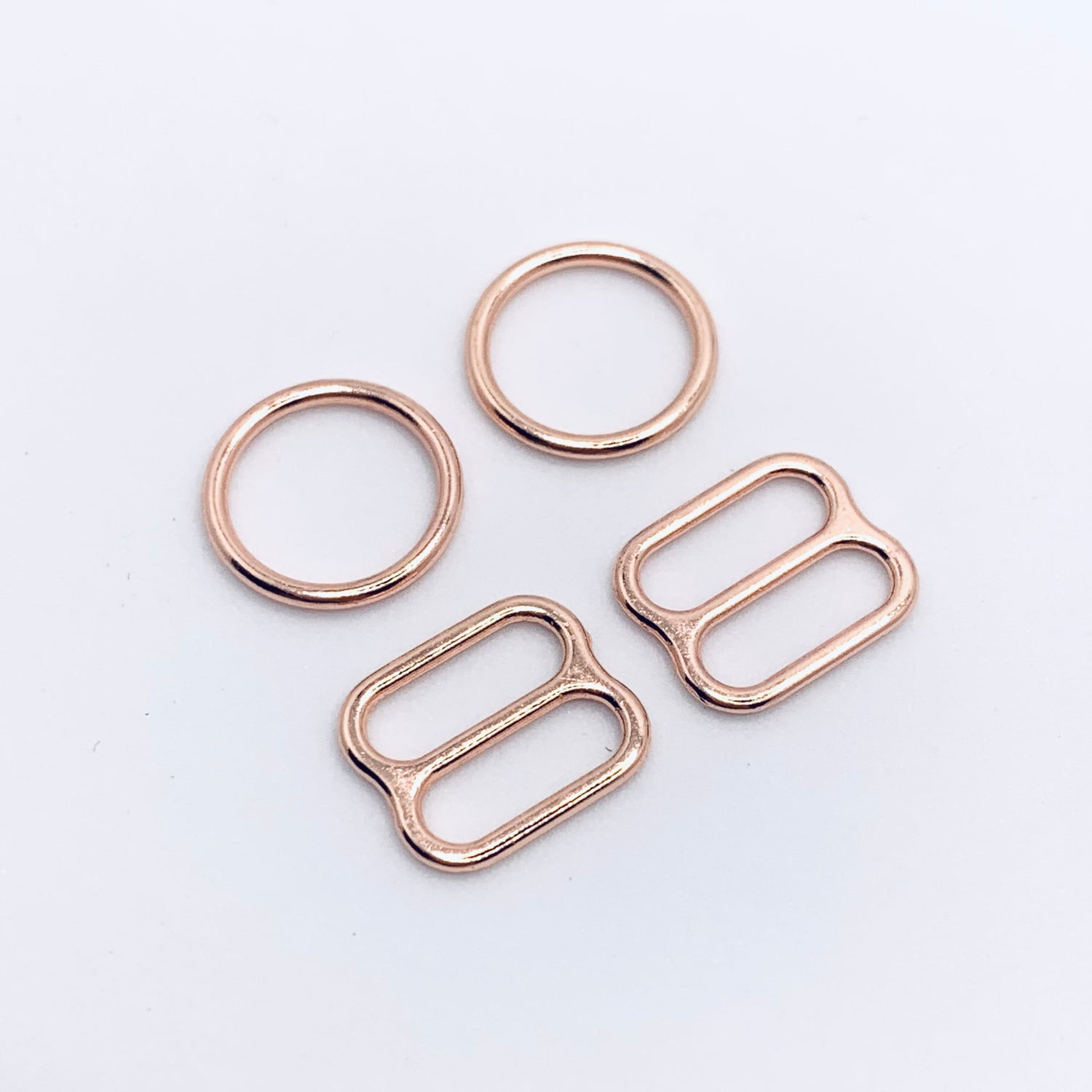 Set of 10mm Rings & Sliders for Bra Making | Gold & Silver | 4 pieces