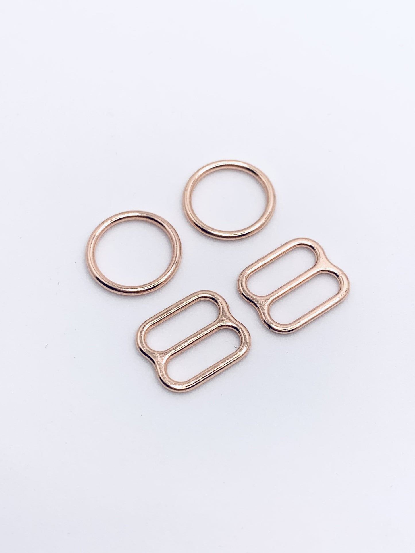 Set of 8mm Gold Rings and Sliders for Bra Making | 4 pieces