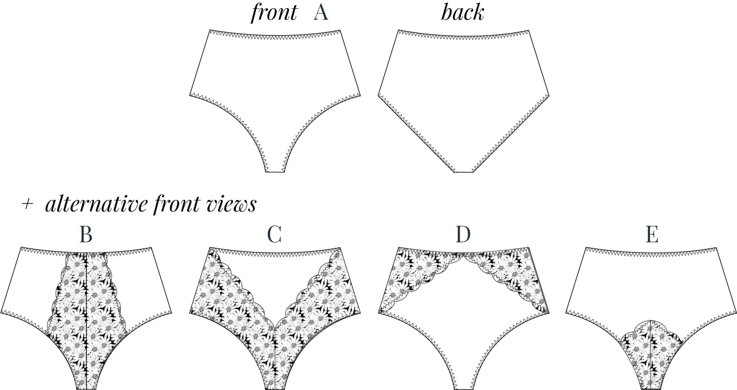 High Waist Panties Sewing Pattern | Sizes UK 6-24 | Georgia