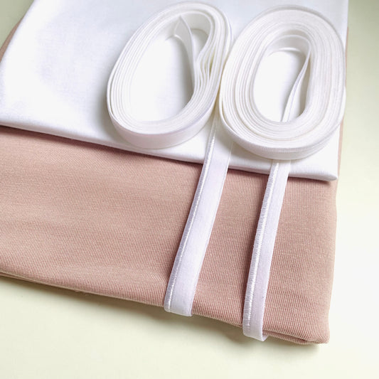 Blush Pink / White Bamboo & Organic Cotton DIY Brief Making Kit