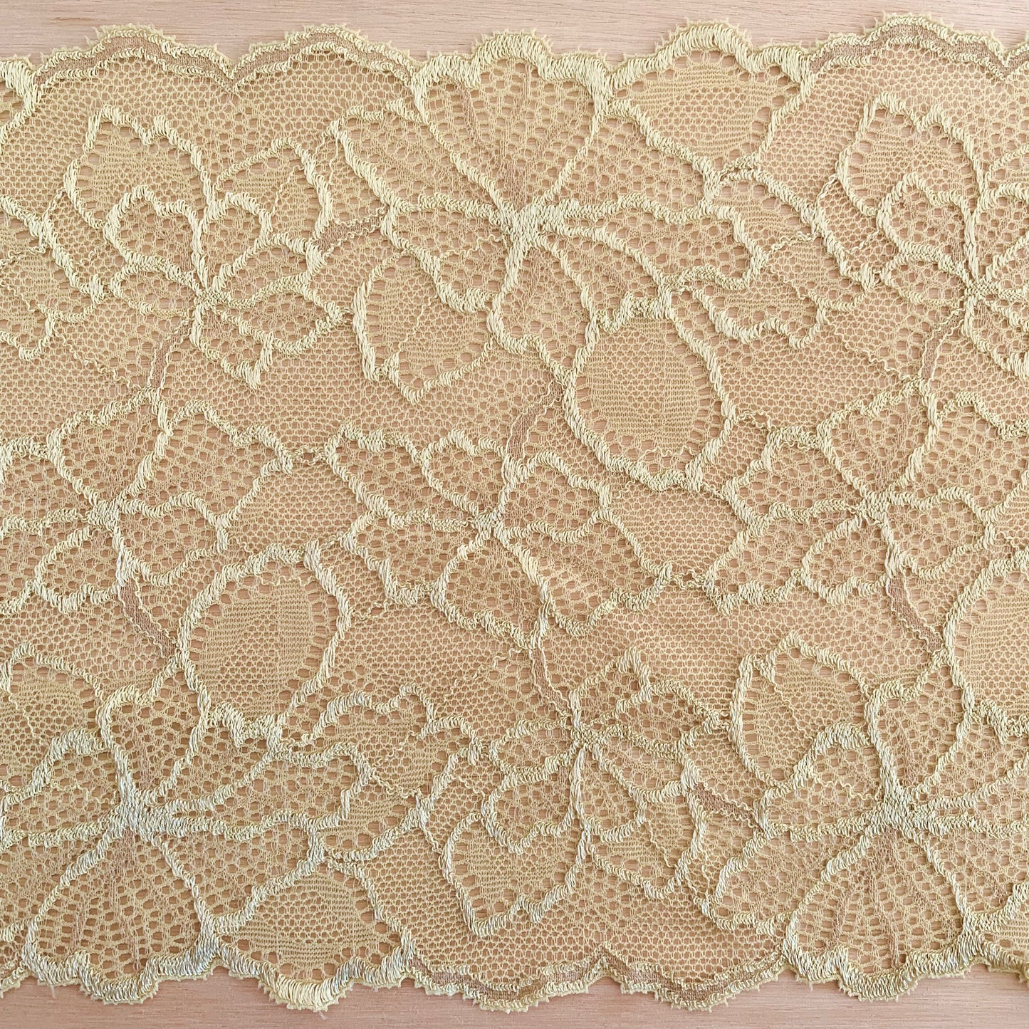 Cotton Stretch Lace Galloon |  16cm Wide | Gold | Price per metre