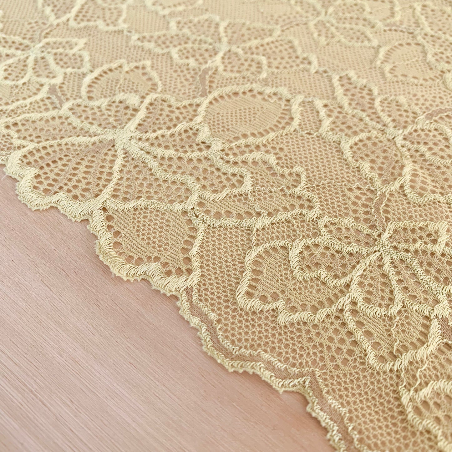 Cotton Stretch Lace Galloon |  16cm Wide | Gold | Price per metre